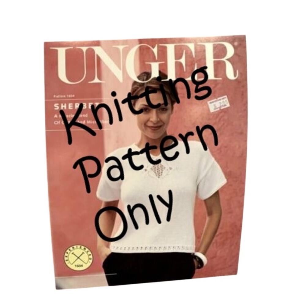 New Unger 1604 Sherbet Lace Medallion Pullover Sweater Knitting Pattern